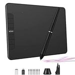 Graphics Drawing Tablet, VEIKK VK640 6 × 4 Inch Digital Drawing Pad with Battery-Free Pen 6 Shortcut Keys Tilt Function 8192 Levels Electronic Writing Pad for Laptop PC for Android OS Windows MAC