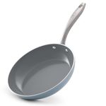Asai Ceramic Non Stick Fry Pan 24cm with Silicone Spatula | 100% Toxin Free, No PFAS, PFOA, PTFE | Superior Swiss Ceramic | Induction Safe | Non Stick Frying Pan, Egg Pan, Omelette Pan | Lab Tested