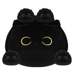 5 Pack Cat Plush Toy Set, Cute Black Cat Stuffed Animal with 4 Baby Cats Plush Super Soft Chubby Cat Hugging Pillows Gift for Kids Adults Birthday Valentines Christmas (5pcs-Black)