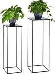 VINCIGANT Black Plant Stand Pedestal Stand 2Pcs Metal Plant Stand Tall Flower Stand Vase Flower Holder Wedding Centerpieces for Table Corner Planter Pot Rack for Living Room Home Decor