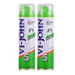 VI- JOHN Shaving Foam For Men, Menthol Shaving Foam With Goodness of Nature, Tea Tree Oil, Vitamin E Enriched and Anti- Bacterial Formula (200gm Each- Pack of 2)