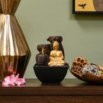 @home 'by Nilkamal Meditating Buddha Polyresin Decorative Water Fountain for Home Decoration,Office,Table Decor and Gifting in Gold and Brown by Nilkamal