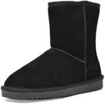 DREAM PAIRS Women's Shorty-New Mid Calf Winter Snow Boots FuzzyClassic Mid Boot FuzzyClassic,Size 8,Black,SHORTY_NEW