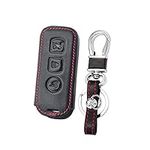 Otai Leather Car Smart Key Protector Case Cover Key Chain for Honda PCX 150 X-ADV SH 125 Scoopy SH 300 Forza Super Cub 125 300 (3 Buttons)