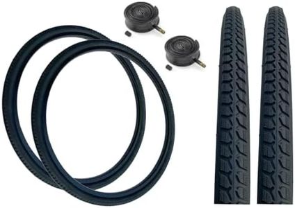 PAIR Baldy's 26 x 1-3/8 BLACK TYRES Suitable For Traditional Vintage Road Bikes & Schrader Valve Inner Tubes