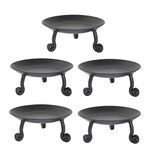 Lalhaveli Set of 5 Pcs Valentine Day Special Tea Light Candle Holder Wrought Iron Stand (Black, 4.5X2 Inch)