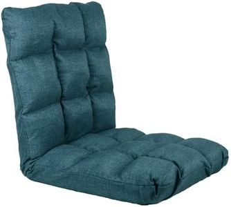 UNUS Cojín para silla de suelo con respaldo ajustable, ideal como silla de meditación, silla de lectura o silla de estadio, color azul