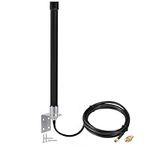 Bingfu Outdoor 4G LTE Antenna Long Range 6dBi SMA/RPSMA Wall Mount Waterproof Fiberglass Antenna with 3 Meter Cable Compatible with 4G LTE Router Gateway Modem Security Camera, Matte Black