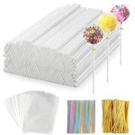 Lollipop Paper Sticks, 800 Pcs 6 Inch Lollipop Packaging Set, Cake Pops Making Tool for Lollipops, Candies, Chocolates, Cookies