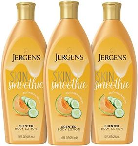 Jergens Skin Smoothie Body Lotion, Cucumber & Melon Scented Moisturizer, 24hr Hydration, Dye Free Formula, 10 Fl Oz (Pack of 3)