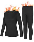 Roadbox Women's Thermal Underwear Sets Base Layer Fleece Lined Tops & Bottoms Ultra Soft Long Johns Cold Weather Skiing