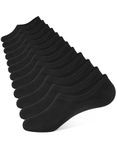CLOSEMATE Trainer Invisible Ankle No Show Socks for Men Women Ladies 6 Pairs Low Cut Casual Cotton Liner Socks with Non-Slip Silicone Stripes(UK M,5-9, Black)