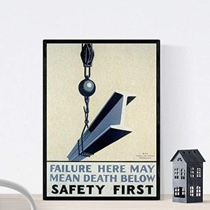 Vintage Poster Nacnic. Vintage Poster Federal Pennsylvania Department Safety First. A4 Size