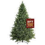 Festive Fix Premium Artificial Christmas Tree with Metal Stand – Lush PVC Branches, Easy Assembly – A Perfect Centerpiece for Holiday Décor (4ft, 5ft, 6ft)