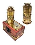 M.A & SONS Brass Victorian Telescope 6.5 inch Nautical Wood Box Customized Your Massage On Telescope