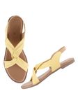 Shoetopia Women's SND-137 Yellow Flat Sandal-8 Kids UK (SND-137-Yellow)-EU41