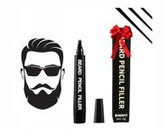 BOGOTA Beard Color Pencil For Men Black, Beard Pen, Beard Dye for Men Long Lasting Coverage, Enhance Facial Hair,Beard, Moustache & Eyebrows - Black