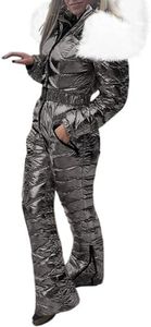 Aurgelmir Women Winter Ski Suit Fur Collar Coat Ski Jumpsuit Snowsuit