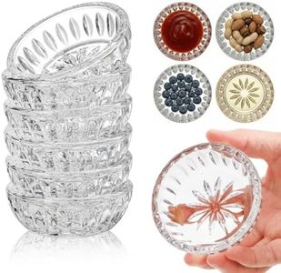 ZEAYEA Set of 8 Glass Pinch Bowls, 2 oz Stackable Small Prep Bowl, Clear Floral Relief Mini Glass Snack Bowls for Dipping Spices Sauce, Dishwasher Safe