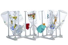 Dreambaby Baby Bottle & Nipple Drying Rack - Foldable & Portable Draining Holder - White - Model F530