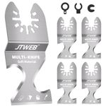 JTWEB Oscillating Multi Tool Hook Knife Blade Scraper, 5PCS Asphalt Shingle Cutter Tool for Cutting Soft Materials, Roofing Shingles, PVC Carpet, Cardboard, Multitool Saw Blades Kit Fit Bosch, Dewalt