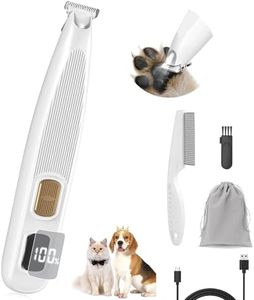 Yeerain Tondeuse à Pattes de Chien avec Lumière LED, 2 Vitesses Réglables Tondeuse à Chien Rechargeable par USB pour Pattes, Yeux, Oreilles, Visage, Corps
