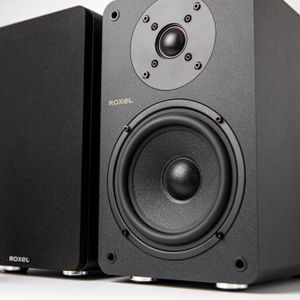 Roxel Onyx Bookshelf Speakers – Black Stereo Audio Pair