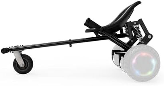 Jetson JetKart 2.0 Universal Hoverboard Attachment, 6" Tire, Bucket Seat, Adjustable Footrest Accommodates Most Heights, Ages 12+, Black, JKAR20-BK