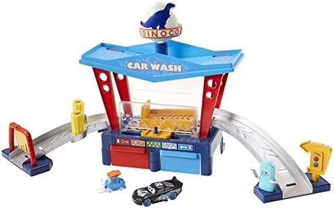 Fisher-Price, Disney Pixar Cars Playset Autolavaggio Dinoco Cambia Colore, con Veicolo Pitty e Macchinina Saetta McQueen, Giocattolo per Bambini 4+Anni,GTK91