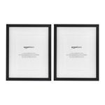 Amazon Basics 11" x 14" Photo Picture Frame with 8" x 10" Mat - Black, 2-Pack