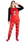 Disney Womens Pyjamas, Fleece Loungewear and Fluffy Socks Stitch Gift Set (Red Mickey, S)