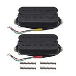 FLEOR Alnico 5 Electric Guitar Neck & Bridge Pickup Set Double Coil Humbucker Pickups-Black