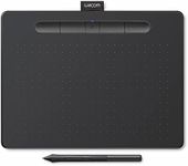 Wacom Intuos Medium Bluetooth Graphics Drawing Tablet, Portable for Teachers, Students and Creators, 4 Customizable ExpressKeys, Compatible with Chromebook Mac OS Android and Windows - Black