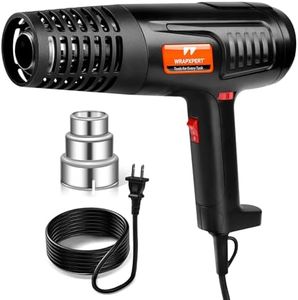 WRAPXPERT Heat Gun for Vinyl Wrap 1600W 122℉-1202℉ with 2 Air Speeds Variable Temperature, Fast Heating Heavy Duty Hot Air Gun for Car Wrap, Window Tint, Crafts, Shrinking Tubing, Stripping Paint