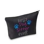 TSOTMO Dog Sitter Gift Dog Walker Cosmetic Bag Gift Best Dog Walker Ever Makeup Bag Gift Dog Lover Gift Pet Owners Gift (C.Dog Sitter BLK)