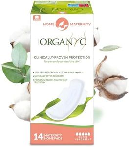 Organyc Home Postpartum Pads, Certified Organic Cotton Pads for Women, Large Pads for Heavy Flow Days After Childbirth, 14 Counts