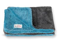 Auto Hub Microfiber Cloth for Car, Dual Sided Car Cleaning Cloth, Twisted Loop - Edgeless - Thick Plush Microfiber Cloth, Lint-Free for Quick Drying, 1200 GSM (60cm x 40cm) 1pc, Color: Grey-Blue