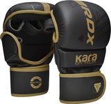 RDX MMA Gloves Sparring Grappling, Hybrid Open Palm Martial Arts Mitts Men Women, Maya Hide Leather Wrist Support, Cage Fighting Combat Sports Boxing Glove Training, Muay Thai, Punching Bag Kickboxing