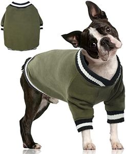 FUAMEY Pullover Sweatshirt, Winter Sweater for Dogs, Warm Clothes Vest, Thick Puppy Fleece, Cute Outfit for Small Medium Dogs, Green XL