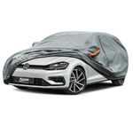 Kayme Heavy Duty Car Cover Waterproof Breathable, Outdoor 5 Layers Full Cover Sun Rain Dust All Weather Protection, Universal Fit Ford Focus, VW Golf, A Class, Opel Astra, etc. (415 To 450 cm)