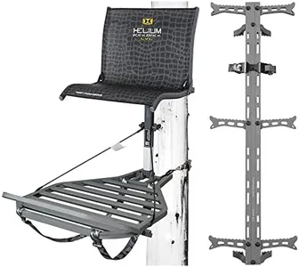 Hawk Hang-On Tree Stand, 26.5" x 31.5" Platform, Helium Kickback LVL & 3 Pack Climbing Sticks
