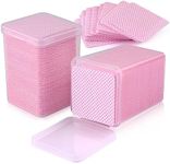 400 PCS Lint Free Nail Wipes Eyelash Extension Glue Wipes EBANKU Soft Lash Glue Cleaner Cloth, Non-Woven Fabric Nail Polish Remover Wipe for Lash Extension Supplies & Nail Polish Bottle(Pink)