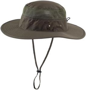 Home Prefer Unisex Daily Outdoor Sun Hat Camouflage Mesh Bucket Hat Wide Brim Boonie Fishing Hats Army Green