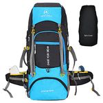 Hyper Adam 55L Trendy Travel Bag Front & Top Open Backpack for Hiking Trekking Camping Rucksack with Rain Cover and Shoe Compartment (SKYBLUE)