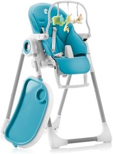Sweety Fox Baby High Chair Adjustable to 7 Different Heights - Blue Highchair - Silla para Comer de Bebe - Foldable High Chairs for Babies and Toddlers