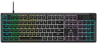 CORSAIR K55 CORE RGB Membrane Wired Gaming Keyboard – Quiet, Responsive Switches – Spill Resistance – Ten-Zone RGB – Media Keys – iCUE Compatible – QWERTY NA – PC, Mac – Black