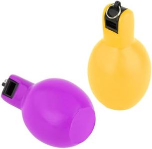 SAHENITEANA 2 Pack Hand Squeeze Whistles Trainer Whistle Portable Loud Sports Whistle Coaches Whistle for Basketball Football Hiking (Yellow and Violet