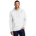 Nike Mens Pullover Fleece Hoodie (White, Medium)