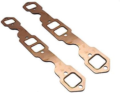 TAKPART 2PCS Exhaust Gaskets Replacement Square Port Copper Header Exhaust Gaskets Reusable Compatible for SB Chevy 327 305 350 383