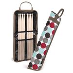 Flexzion Drumsticks Gig Bag, Percussion Music Accessory Case w/a Hook, Adjustable Shoulder Strap, Carrying Handle & Card Holder for 4 Pairs of Drumstick, Drummer Water-Resistant Fabric, Tribal Blue